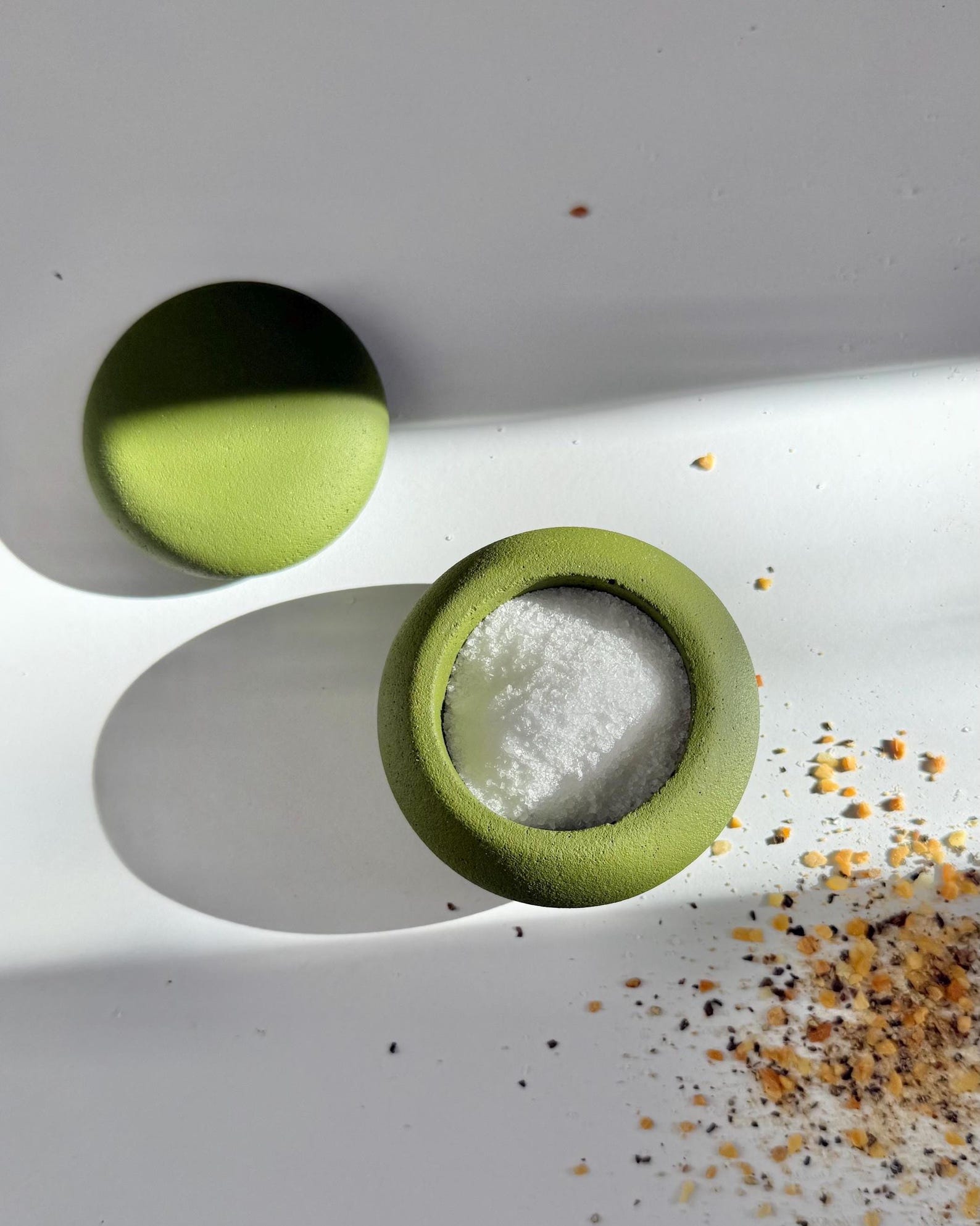 Green Salt Cellar, olive green