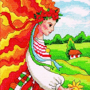 Kreuzstichpackung, Lady, Ukrainischer Tag, 01022