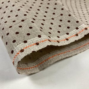 Linen Zweigart Belfast 32 count Raw linen/brown dots. FQ canvas. 100% Linen. Ideal for Cross Stitch. Different Colors by Zweigart.