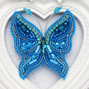 Bead embroidery kit DIY Jewelry making kit, Seed beaded brooch Mystery butterfly