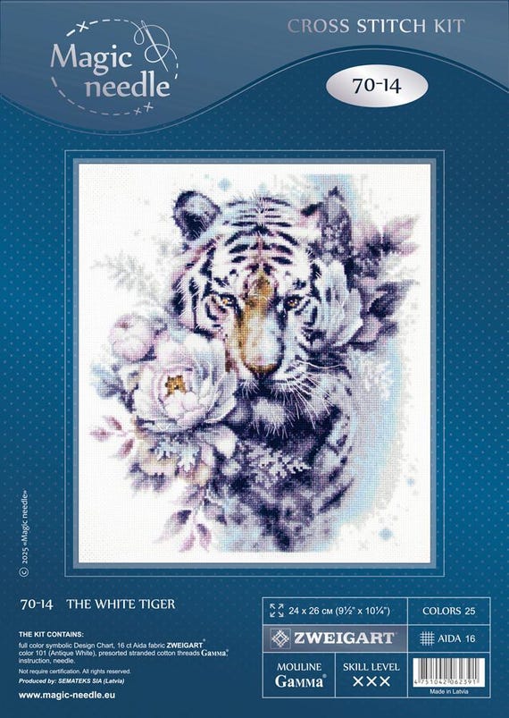 Comprar Abillyn Kit De Punto Cruz Bordado Azul Blanco Tigre Y