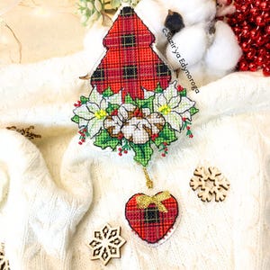 Christmas Tree, Cross Stitch Kit, Unic, set with threads, beads and decorative crystals.