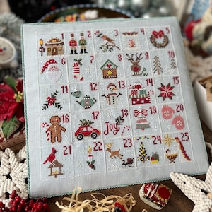Counted Cross Stitch kit. Advent calendar Hello Christmas, Embroidery kit