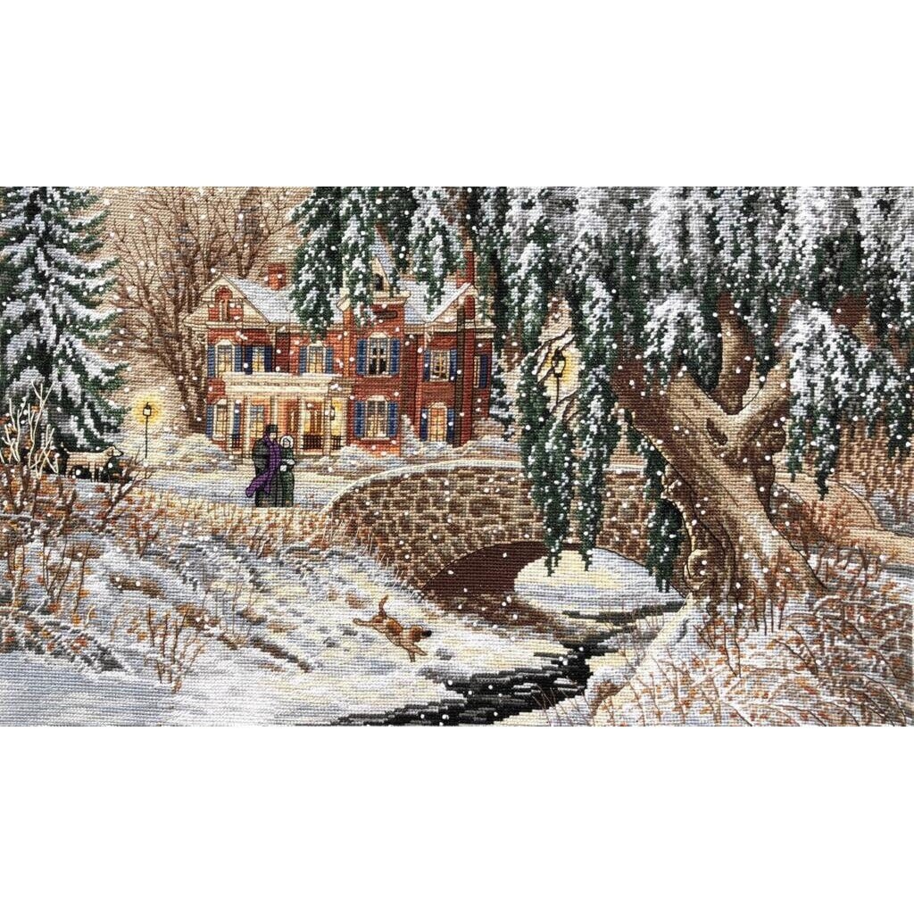 Heritage Kreuzstich-Set „Weihnachtspinguine“ – Komplettset Mit Aida-Stoff & DMC-Garn (16x11,5 Cm)