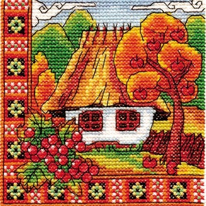 Counted Cross Stitch Kit, Autumn Ukraine (Hut), 01270