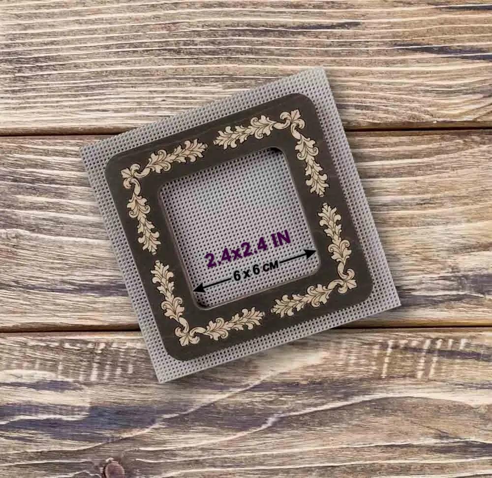 Magnetic Hoop for Embroidery and Cross Stitching, 2.4x2.4 IN (6x6 cm), wood color, Premium Quality