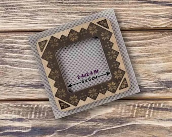 Magnetic Embroidery Hoop: Plywood Cross Stitch Frame (2.4x2.4 IN)