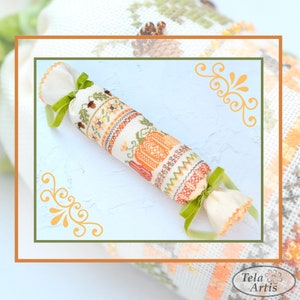 Counted Cross Stitch Autumn Gifts Candy Tela-Artis X-310, Evenweave Fabric, hand-dyed DMC muslin, melange