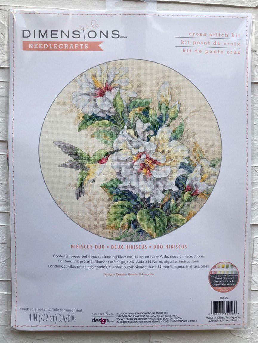 Counted Cross Stitch Kit DIMENSIONS, Hibiscus Duo, 35156 RARE - Etsy