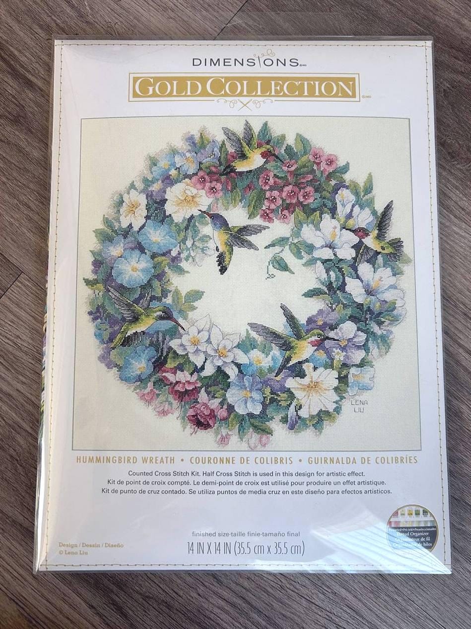 完成品★クロスステッチ★Gold Collection Dimensions ④ Dimensions Gold Collection Counted Cross Stitch Kit Hummingbird