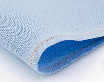 Tela Evenweave azul cielo claro: Zweigart Murano de 32 ct, tela suave para bordar.