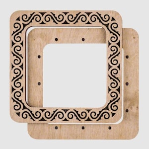 Telaio grande con supporti magnetici in compensato per ricamo e punto croce, telaio da ricamo, legno CHIARO 5,5"x5,5".