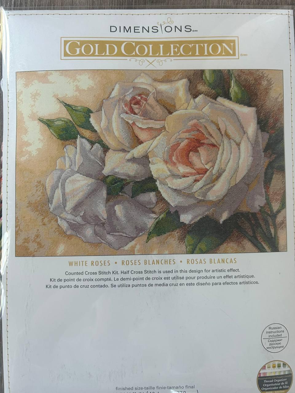 Vintage 1990 Dimensions Crewel English Roses Kit