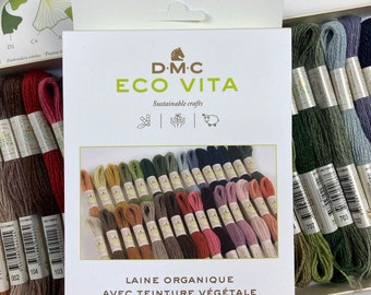 DMC ECO VITA naturally dyed organic wool Present box 30  hreads.