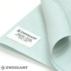 Linen Zweigart Belfast 32 count BlueGrey. Narrowed section! 100% Linen. Ideal for Cross Stitch. Different Colors by Zweigart.