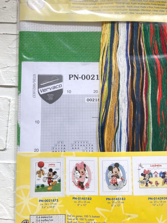Mickey Mouse Cross Stitch Height Meter Kit: Home Decor, Vervaco - Etsy