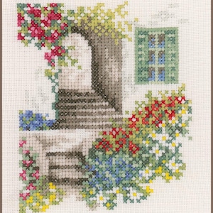 Cross Stitch Kit Lanarte - Alley with flowers, PN-0162521