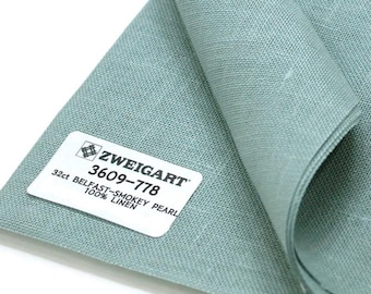 Linen Evenweave cross stitch Fabric 32ct Zweigart Belfast: Smokey Pearl