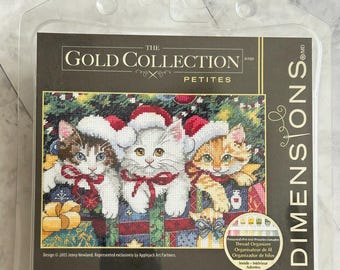 Dimensions Gold Collection Petites Meowy Christmas 08750, Counted