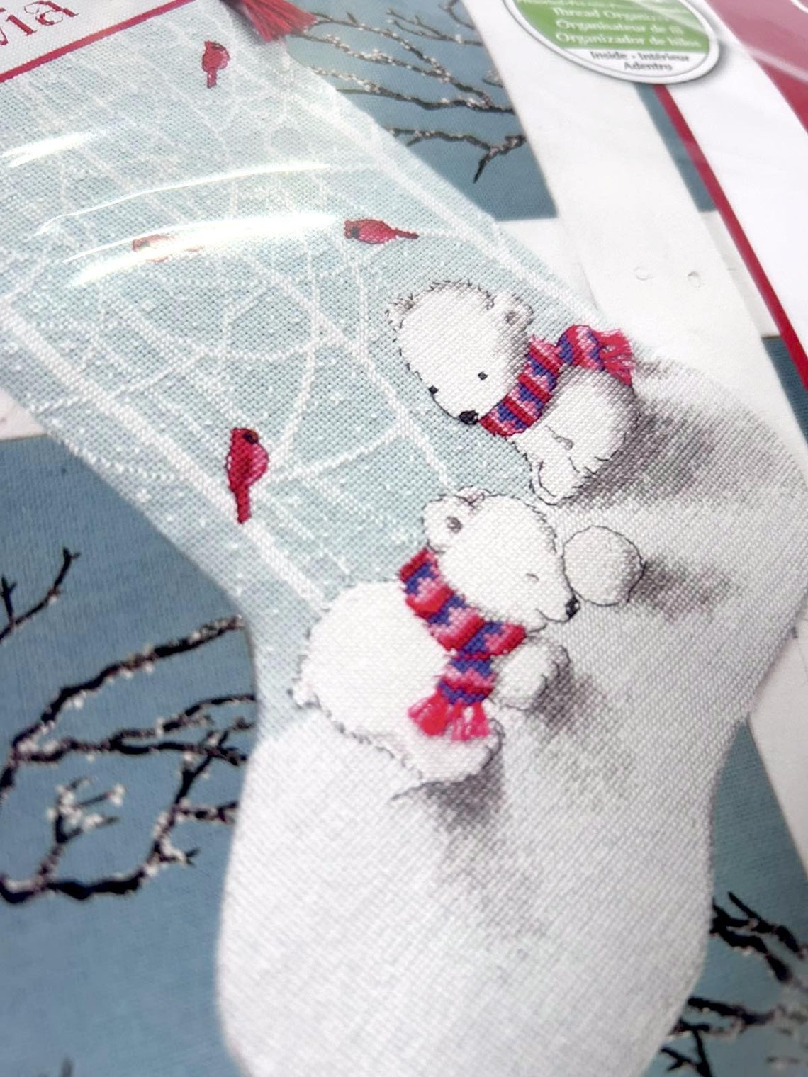 Kreuzstich-Set „Snow Bears Stocking“ – 41 Cm Lang, Inkl. Stoff, Garn, Nadel & Anleitung, Für Weihnachts-Deko