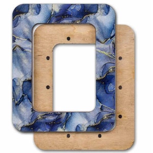 Créole avec supports magnétiques en contreplaqué pour tout type de broderie et de point de croix, couleur marbre gris-bleu, 6,5 x 9 cm (2,6 x 3,5 po.)