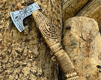 Machado Viking de Aço Carbono Forjado à Mão