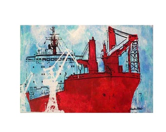 Painting "Red Freighter"