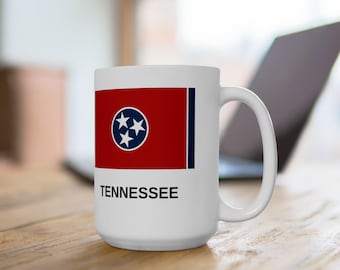 Tennessee State Flag Ceramic Mug: Coffee, Tea, Cocoa (11oz, 15oz)