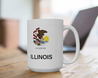 Illinois State Flag Ceramic Mug: Show Your State Pride (11oz, 15oz)