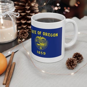 Kostenloser Versand! Oregon State Flagge und Siegel Keramikbecher (11 Unzen, 15 Unzen). Kaffee Tee Kakao Tolles Geschenk Präsent Souvenir. Zeigen Sie Ihren Zustandstols