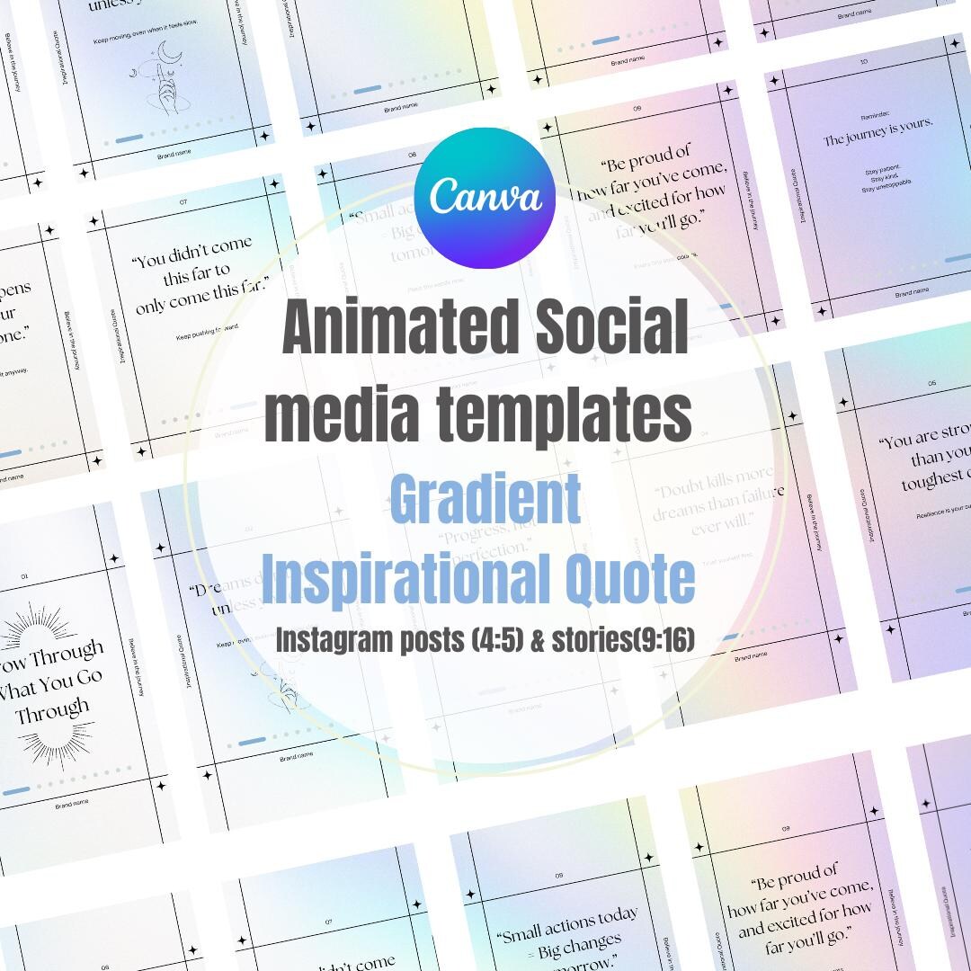 Animated Carousel Gradient Inspirational Quote Social Media Templates ...