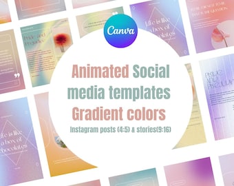 Gradient Social Media Templates for Canva – 20 Fully Editable Slides (9x16 & 4x5)