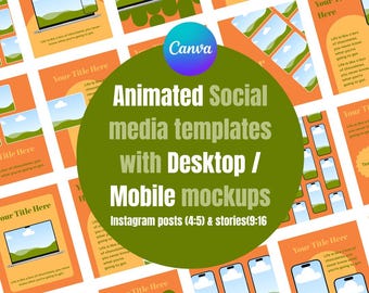 Retro-Inspired Mockup Bundle – 40 Animated Slides for Canva (9x16 / 4x5)