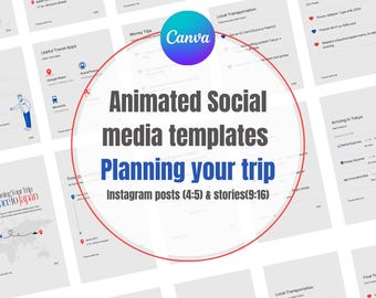Animated Carousel Planning Your Trip Social Media Templates (9x16, 4x5 ratios)