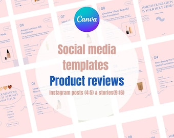 Review & Rating Canva Templates – 20 Editable Slides (9x16, 4x5)