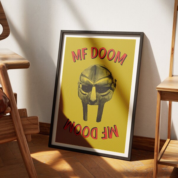 Hip Hop Poster Rapper Graphic Print MF Doom Poster Wall Art