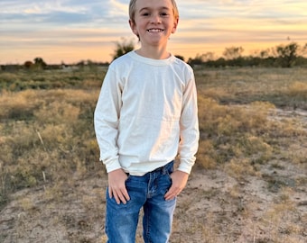 Organic Cotton Long Sleeve Kids T-shirt-Undyed