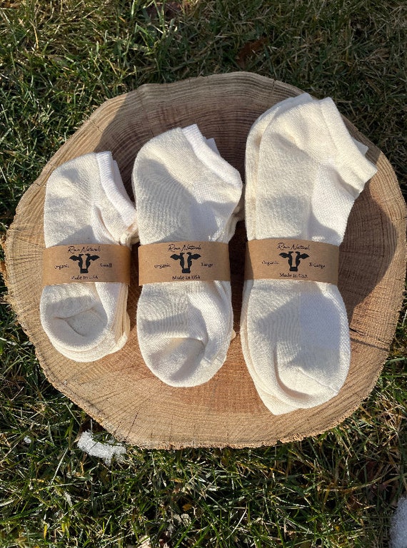 Unbleached Organic Cotton Ankle Socks- 3 pack
