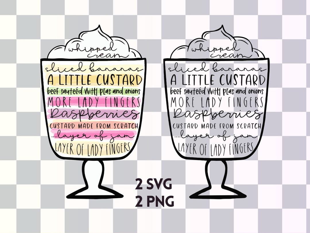 Friends English Trifle SVG Bundle 2 Files, Rachel's Trifle PNG, Friends