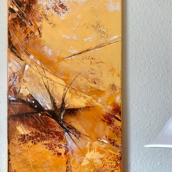 warmes Licht - Acryl, abstraktes Wandbild auf Leinwand