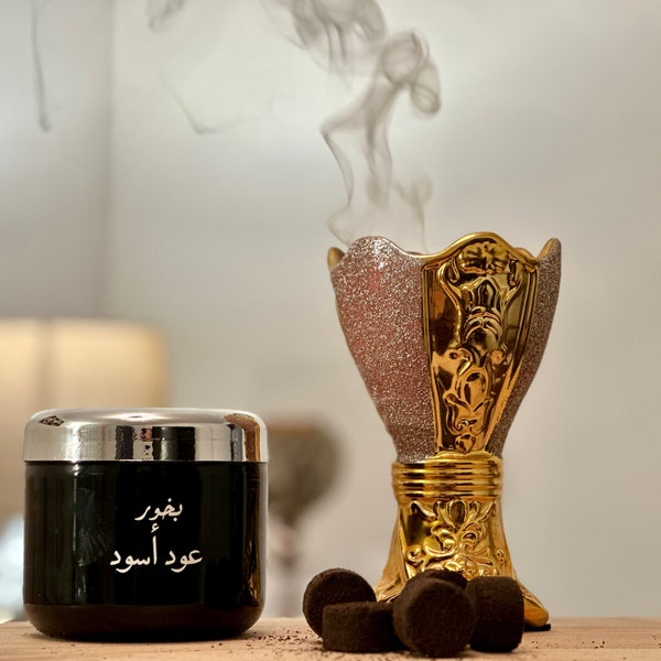 Al Rihla Bakhoor Black Oud Made in Dubai, UAE | Long Lasting Aroma | Incense Burner | Home Gift | House Fragrance | Air Freshener