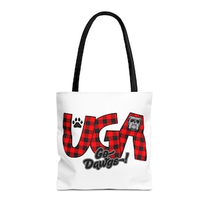 Schwarz-rote UGA Tragetasche - Go Dawgs, Georgia Bulldogs Tragetasche, College Football Fan Accessoire, Bulldog Pride Markttasche, UGA Alumni Geschenk