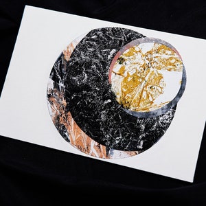 Abstract Space II, Original Artwork, Cosmic Series, Monotype Collage, Home Decor, Gift Ideas