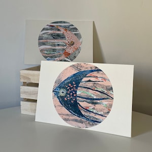 Abstract Fish II, Original Artwork, Kids Series, Monotype Collage, Home Decor, Gift Ideas