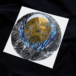 Inspired by the Night Sky and Space, Original Artwork, Cosmic Series, Monotype Collage, Home Decor, Gift Ideas