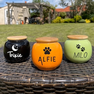 Personalized Pet Urn for Dogs – Engraved Ceramic Ashes Urn with Name & Date | Custom Pet Memorial Keepsake | Pet Loss Sympathy Gift