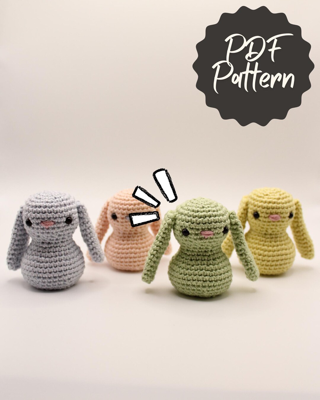 Min Crochet Rabbit Buy Mini Bunny Crochet Pattern PDF – Tiny Rabbit Amigurumi, Beginner ...
