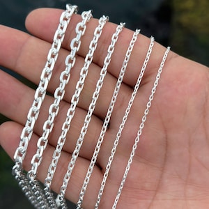 925 Sterling Silver Anchor Chain, Solid Silver Anchor Necklace, Silver Chain for Men & Women, Cable Link Chain, Thick Chain Necklace