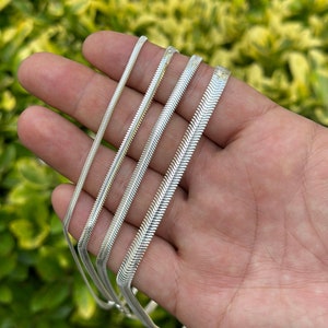 925 Sterling Silver Herringbone Chain, Snake Layering Chain, Flex Herringbone Necklace, Silver Necklace for Men & Women