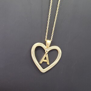925 Sterling Silver Initial Necklace, Custom Heart Necklace, Love Jewelry, Unique Letter Necklace, Dainty Personalized Jewelry
